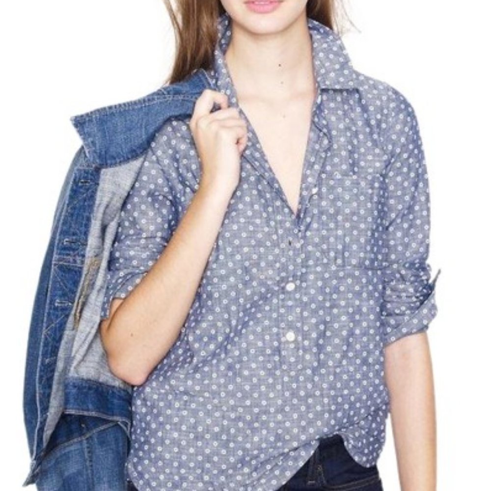 J.Crew Chambray Popover, Size 2